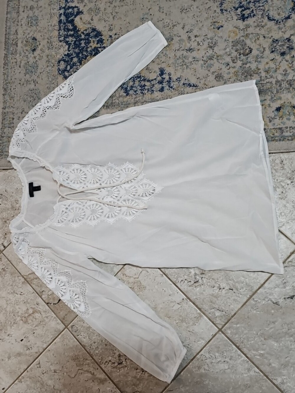 J. Crew Eyelet Caftan  White Cover Up Tunic Size S